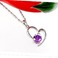 Le donne viola a forma di cuore in cristallo collana & ciondolo in argento - Pagina 3