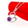 Le donne viola a forma di cuore in cristallo collana & ciondolo in argento - Pagina 2