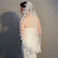 Singolo strato con pettine per capelli velo velo di pizzo solubile in acqua accessori abito da sposa velo - Pagina 1