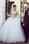 Abito da sposa Perline Cerniera Primavera Maniche Corte Con Velo Ball Gown - Pagina 1