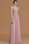 Abito da damigella Primavera Naturale Formale Lungo Pieghe Corpetto Chiffon - Pagina 3