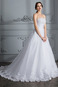 Abito da sposa Allacciato Pizzo francese A-Line senza spalline Naturale - Pagina 4