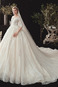 Abito da sposa A-Line Maniche a 3/4 Allacciato Bateau Illusione maniche - Pagina 3