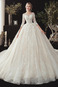 Abito da sposa A-Line Maniche a 3/4 Allacciato Bateau Illusione maniche - Pagina 4