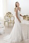 Abito da sposa Pizzo Senza Maniche unbacked Naturale Queen Anne A-Line - Pagina 1