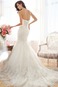 Abito da sposa Pizzo Cuore Primavera Allacciato Senza Maniche Lungo - Pagina 2