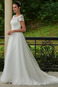 Abito da sposa A-Line Maniche Corte Pizzo Overlay Lungo Chiesa Primavera - Pagina 3