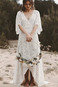 Abito da sposa Eleganti in pizzo V-Scollo Naturale Asimmetrico Treno di spazzata - Pagina 1