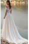Abito da sposa Romantici A-Line Tulle Treno di spazzata Spiaggia Naturale - Pagina 2