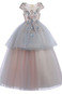 Abito cerimonia bambina Formale Applique Oscillare Naturale Organza Illusione maniche - Pagina 6