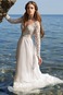 Abito da sposa A-Line Spiaggia Quanto V-Scollo Maniche Lunghe in pizzo - Pagina 3