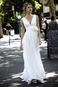Abito da sposa Corpetto Pieghe Chiffon alta vita/cintola Magro Una linea pavimento lunghezza - Pagina 1