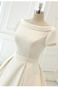 Abito da sposa Maniche Corte A-Line Tipo standard Schiena Nuda Raso - Pagina 4