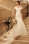 Abito da sposa collo Sweetheart Gonna lunga Maniche Corte Naturale - Pagina 1