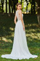 Abito da sposa Magro Schiena Nuda Oscillare A-Line Chiffon V-Scollo - Pagina 3