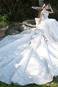 Abito da sposa Lusso A-Line Caduta Cascata Volant Cerniera Corpetto ingioiellato - Pagina 3