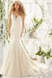 Abito da sposa Pizzo Gonna lunga Schiena Nuda Naturale Applique Senza Maniche - Pagina 1