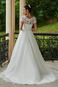 Abito da sposa A-Line Maniche Corte Pizzo Overlay Lungo Chiesa Primavera - Pagina 2