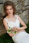 Abito da sposa Pizzo Scollo a v V Naturale Mezza Coperta Gonna lunga - Pagina 3