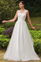 Abito da sposa Schiena Nuda Super Estate A-Line Increspato Bateau - Pagina 1