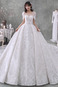 Abito da sposa Inverno A-Line Pizzo Overlay Maniche Corte Allacciato - Pagina 2