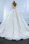 Abito da sposa Perline Treno della corte Raso Naturale V-Scollo a linea - Pagina 4