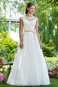Abito da sposa Pizzo francese Vintage Lungo Naturale A-Line Applique - Pagina 1