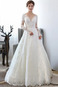 Abito da sposa abbondante A-Line all'aperto V-Scollo Tulle in pizzo - Pagina 1