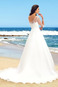 Abito da sposa Bateau Bottone Gonna lunga A-Line Illusione maniche - Pagina 3