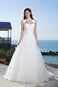 Abito da sposa A-Line Cintura Spiaggia tessuto Shiena Sheer Con Velo - Pagina 1