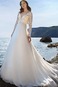 Abito da sposa A-Line Spiaggia Quanto V-Scollo Maniche Lunghe in pizzo - Pagina 1