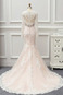 Abito da sposa Lungo Perline Quanto V-Scollo Naturale Pizzo Overlay - Pagina 8