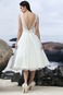 Abito da sposa A-Line Sotto Ginocchio Naturale Bateau Organza Schiena Nuda - Pagina 3