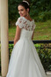 Abito da sposa A-Line Maniche Corte Pizzo Overlay Lungo Chiesa Primavera - Pagina 5