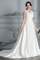 Abito da sposa Scollo a v V Pieghe Pizzo a linea Naturale Lace Coperta - Pagina 4
