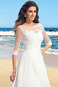 Abito da sposa Bateau Bottone Gonna lunga A-Line Illusione maniche - Pagina 4