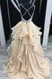 Abito da ballo Naturale Romantici V-Scollo Organza Senza Maniche Gonna lunga - Pagina 3
