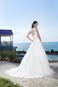 Abito da sposa A-Line Cintura Spiaggia tessuto Shiena Sheer Con Velo - Pagina 2