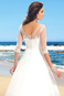 Abito da sposa Bateau Bottone Gonna lunga A-Line Illusione maniche - Pagina 5