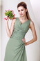Abito da damigella Senza Maniche A-Line Collo drappeggiato Estate Chiffon - Pagina 4