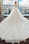 Abito da sposa Quanto Caduta Raso Allacciato Applique A-Line - Pagina 3
