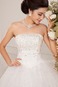 Abito da sposa Primavera Chiesa Basque Vita senza spalline Lungo Ball Gown - Pagina 5