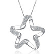 Clavicola donne argento cinque punte diamante intarsiato stella & collana