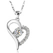 Vendita calda a forma di cuore placcatura donne Bright Shine & ciondolo collana