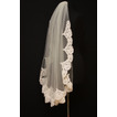 Velo da sposa Lungo Breve Applique Avorio Con il pettine Pizzo