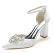 Scarpe da sposa in raso con strass scarpe da sposa bianche scarpe da sposa con fiocco