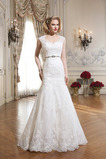 Abito da sposa Maniche Corte A-Line Shiena Sheer Applique Primavera