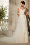 Abito da sposa indietro trasparente Maniche Corte trendiness A-Line