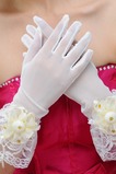 Guanti da sposa Perline Traslucido All Aperto Bianco Pizzo Pieno finger