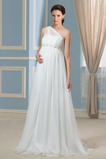 Abito da sposa Eleganti Primavera monospalla Chiffon alta vita/cintola